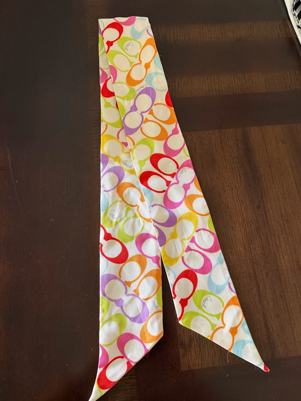 Coach silk logo scarf